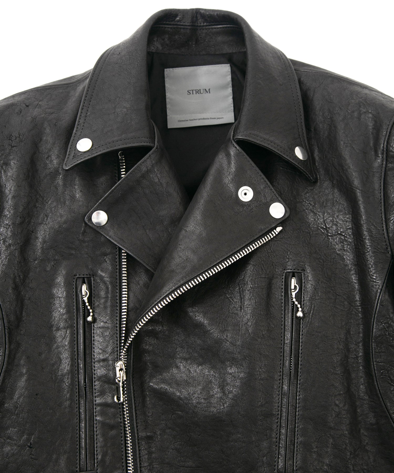 ストラム　ホースハイドジャケットS フルタンニン ピット鞣し シュリンク ホースハイド LIST ダブル