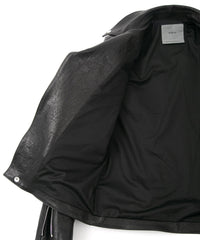 フルタンニン ピット鞣し シュリンク ホースハイド LIST ダブルライダースジャケット - BLACK