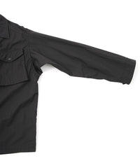 後染めコットンナイロンウェザークロス ミリタリー シャツブルゾン - BLACK