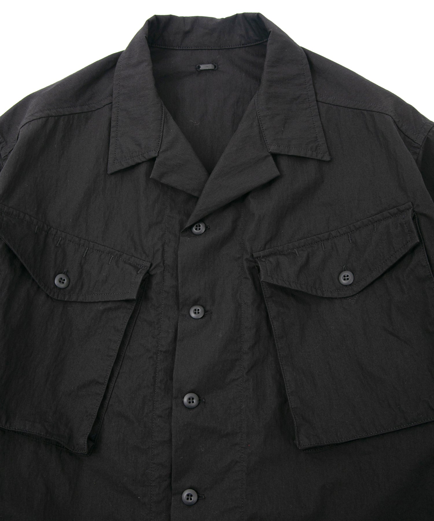 Load image into Gallery viewer, Washer Dyed Cotton &amp; Nylon Weather Cloth Military Shirts Blouson - BLACK