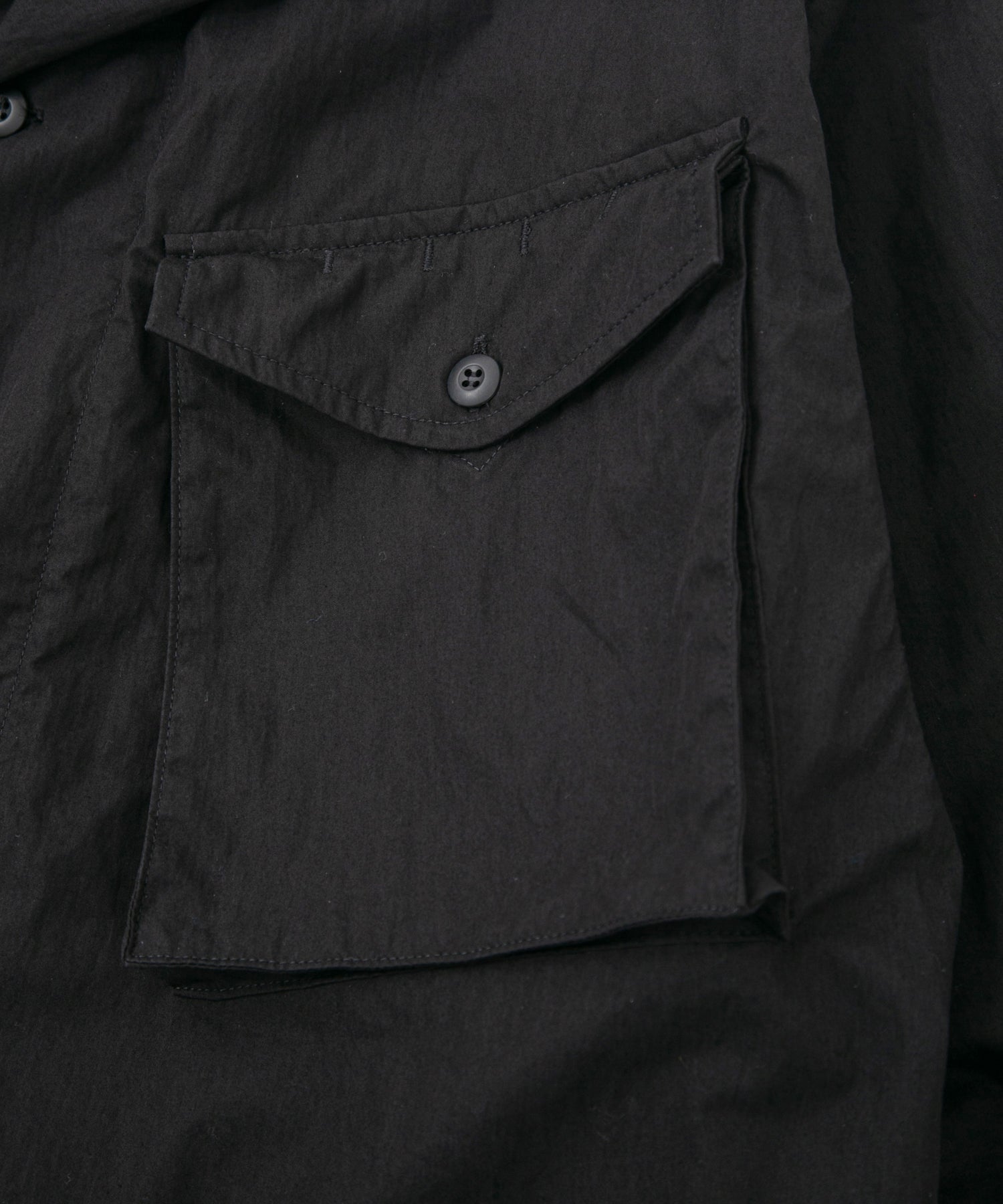 Load image into Gallery viewer, Washer Dyed Cotton &amp; Nylon Weather Cloth Military Shirts Blouson - BLACK