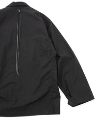 後染めコットンナイロンウェザークロス ミリタリー シャツブルゾン - BLACK