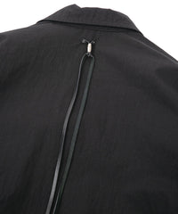 後染めコットンナイロンウェザークロス ミリタリー シャツブルゾン - BLACK