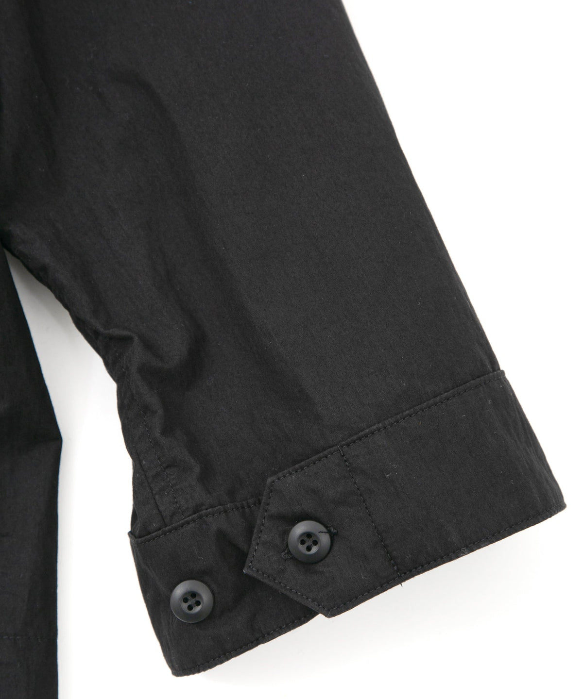 後染めコットンナイロンウェザークロス ミリタリー シャツブルゾン - BLACK