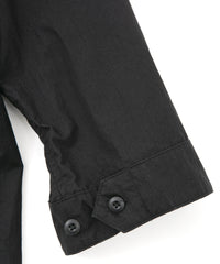 後染めコットンナイロンウェザークロス ミリタリー シャツブルゾン - BLACK