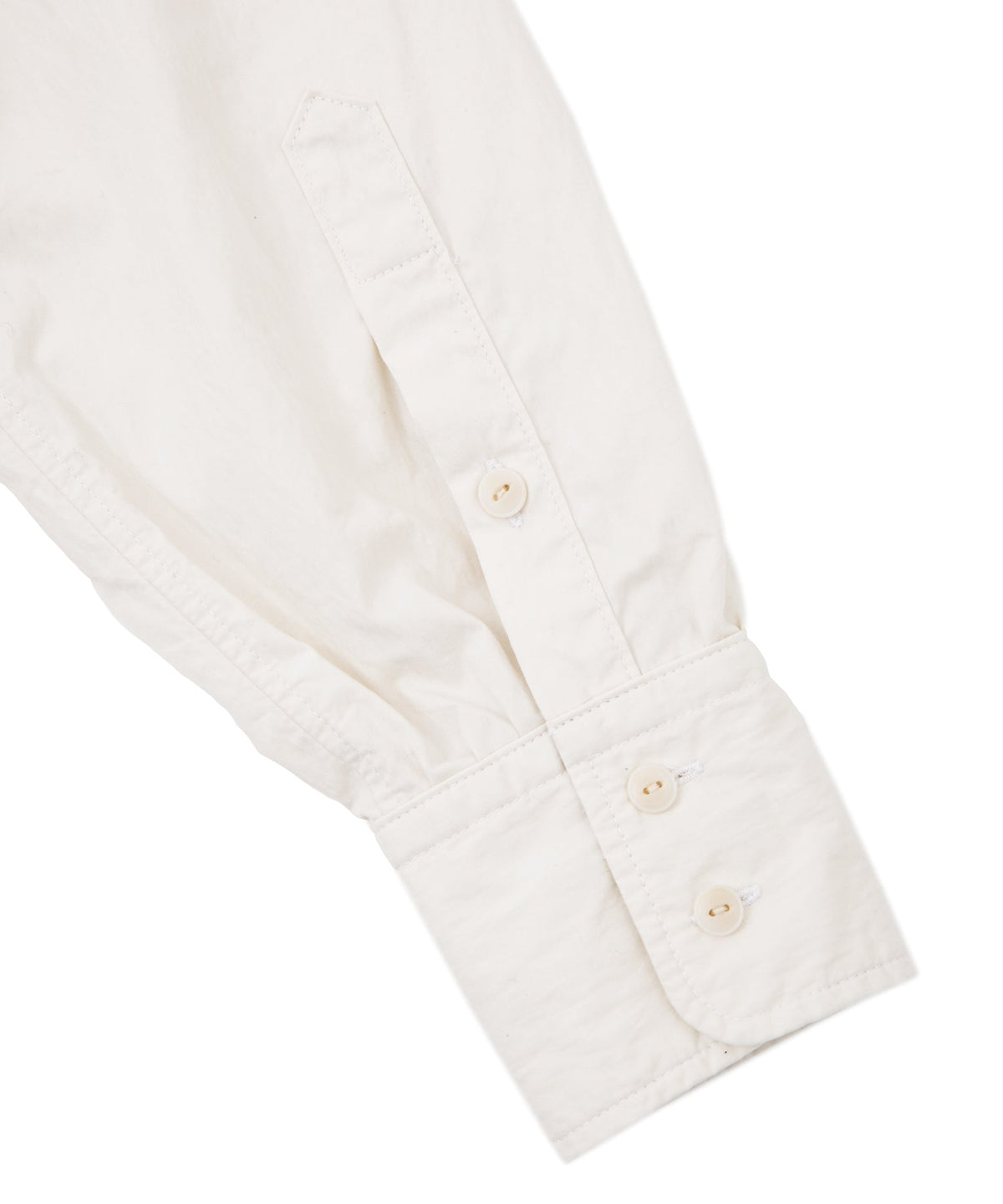 後染めコットンナイロンウェザークロス シャツ - WHITE