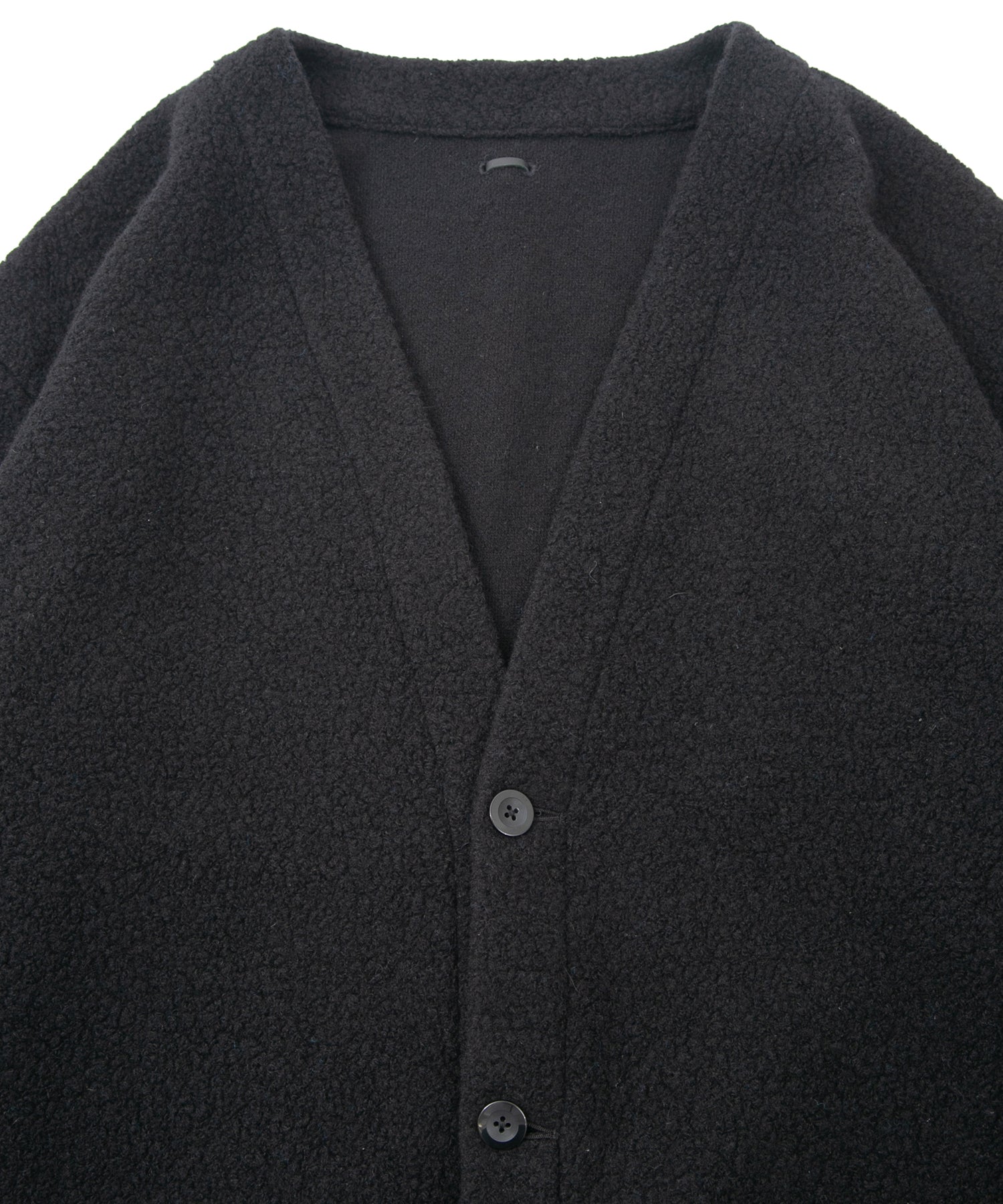Load image into Gallery viewer, Recycled Wool Teddy Fleece Long Cardigan - BLACK