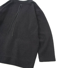 リサイクル ウール テディーフリース ロングカーディガン - BLACK