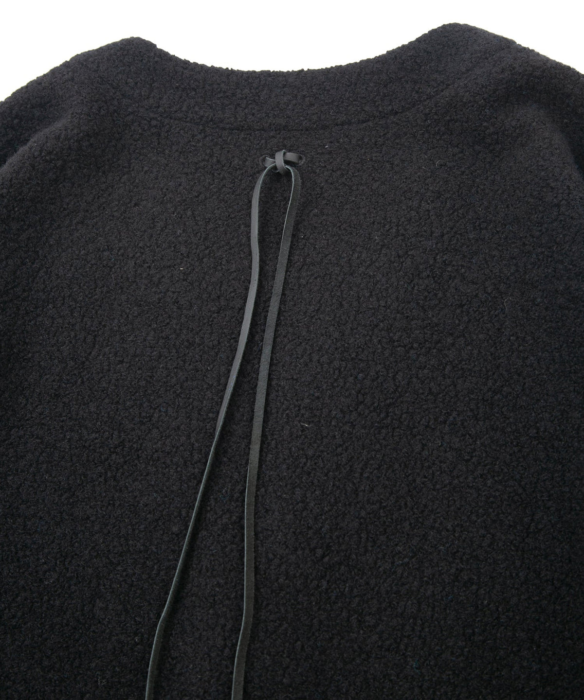 リサイクル ウール テディーフリース ロングカーディガン - BLACK