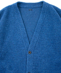 リサイクル ウール テディーフリース ロングカーディガン - BLUE