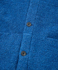 リサイクル ウール テディーフリース ロングカーディガン - BLUE