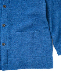 リサイクル ウール テディーフリース ロングカーディガン - BLUE