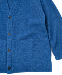 リサイクル ウール テディーフリース ロングカーディガン - BLUE