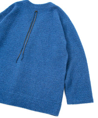 リサイクル ウール テディーフリース ロングカーディガン - BLUE