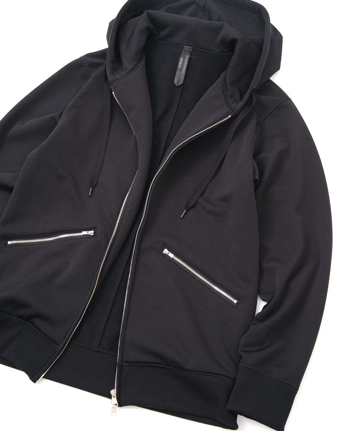 コーデュラ 裏フリース ジップアップ フーディー - BLACK
