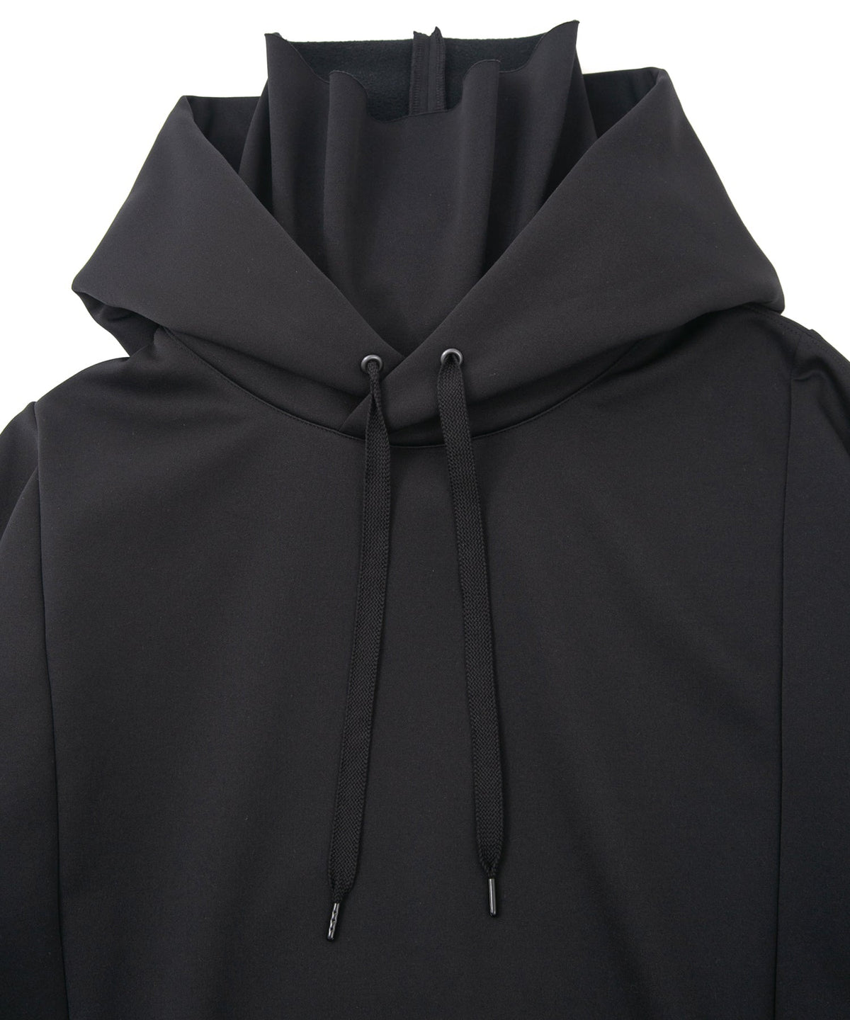 コーデュラ 裏フリース ハイネック フーディー - BLACK