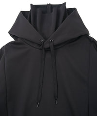 コーデュラ 裏フリース ハイネック フーディー - BLACK