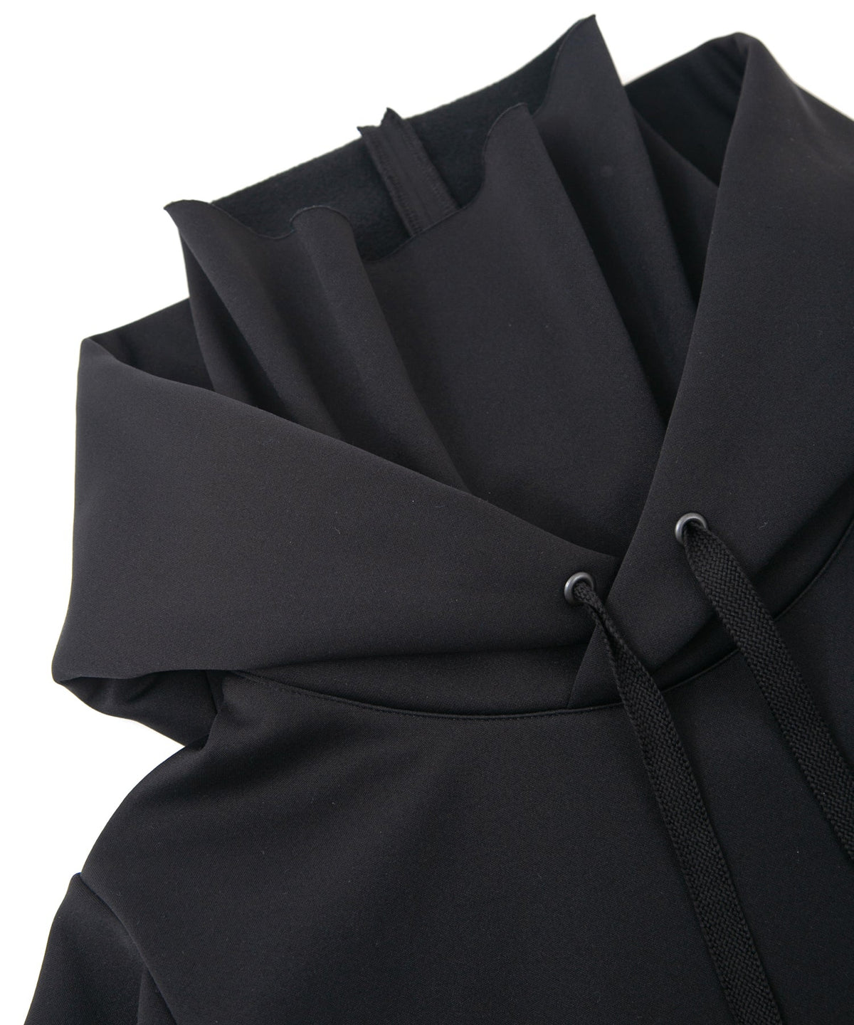 コーデュラ 裏フリース ハイネック フーディー - BLACK