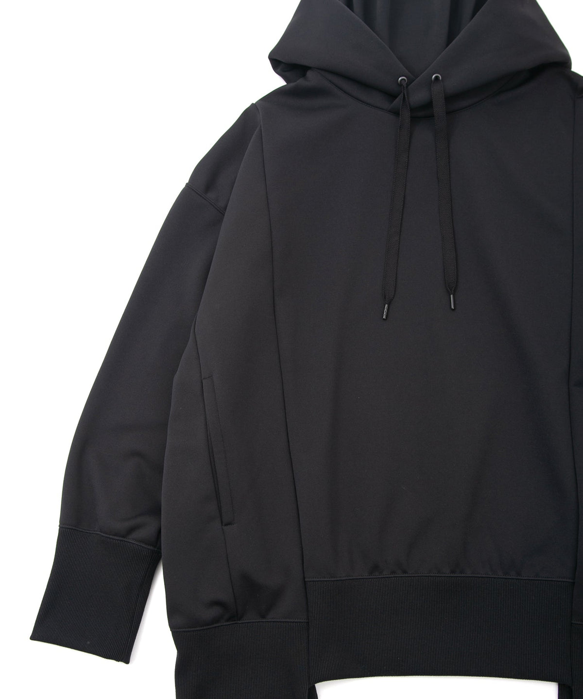 コーデュラ 裏フリース ハイネック フーディー - BLACK