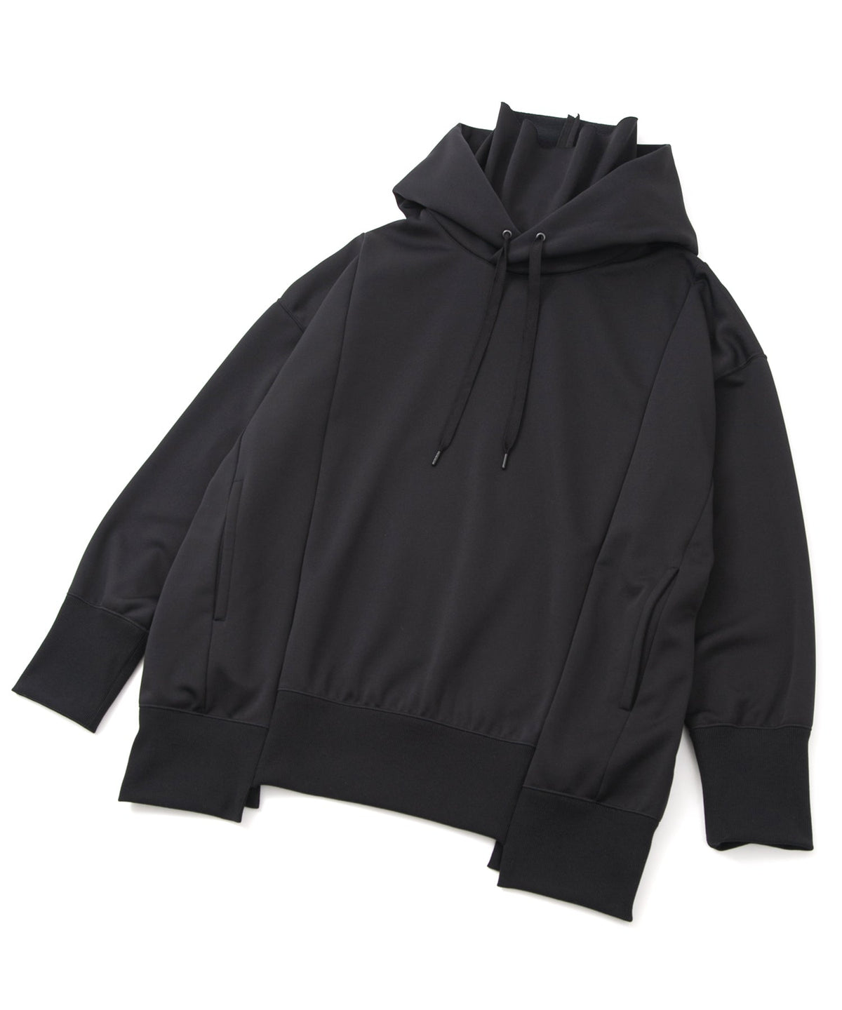 コーデュラ 裏フリース ハイネック フーディー - BLACK