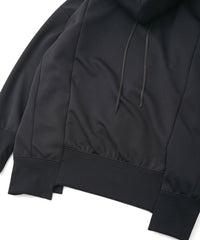 コーデュラ 裏フリース ハイネック フーディー - BLACK