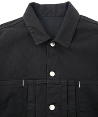 11oz オーガニックコットン ストレッチデニム Jimmy ジャケット - BLACK