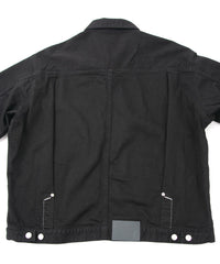 11oz オーガニックコットン ストレッチデニム Jimmy ジャケット - BLACK