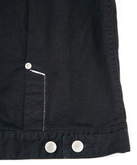 11oz オーガニックコットン ストレッチデニム Jimmy ジャケット - BLACK