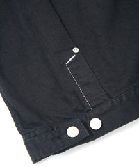 11oz オーガニックコットン ストレッチデニム Jimmy ジャケット - BLACK