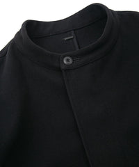 ウールナイロン W クロス ヴィンテージタンブラー フィッシュテールコート - BLACK