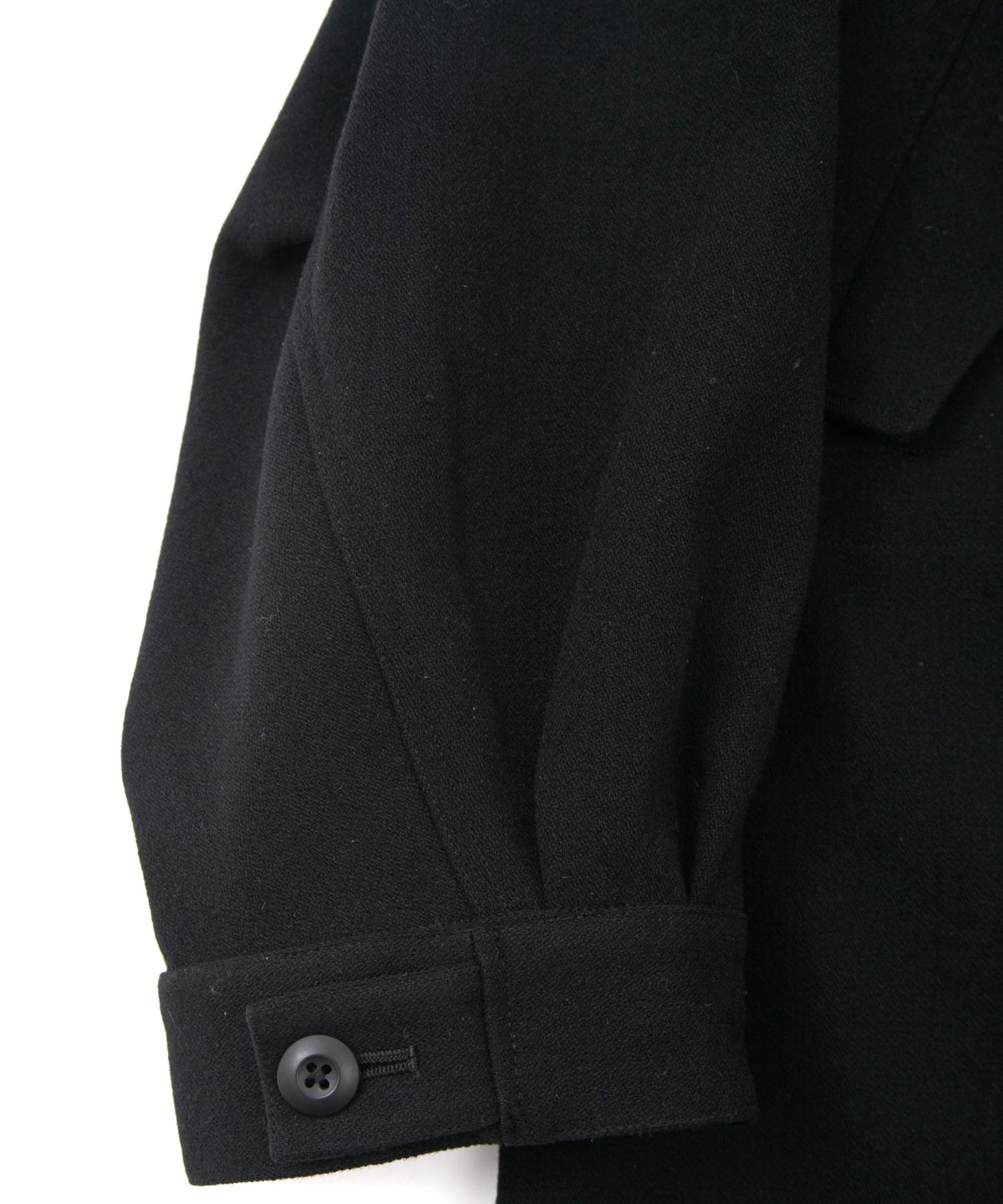 ウールナイロン W クロス ヴィンテージタンブラー フィッシュテールコート - BLACK