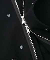 ウールナイロン W クロス ヴィンテージタンブラー フィッシュテールコート - BLACK