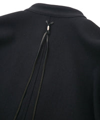 ウールナイロン W クロス ヴィンテージタンブラー フィッシュテールコート - BLACK