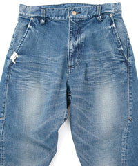 12.5oz オーガニックコットン ストレッチデニム RAD CLUB 3D ワイドストレート ジーンズ - INDIGO