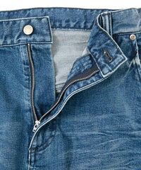 12.5oz オーガニックコットン ストレッチデニム RAD CLUB 3D ワイドストレート ジーンズ - INDIGO