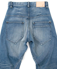 12.5oz オーガニックコットン ストレッチデニム RAD CLUB 3D ワイドストレート ジーンズ - INDIGO