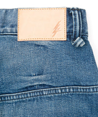 12.5oz オーガニックコットン ストレッチデニム RAD CLUB 3D ワイドストレート ジーンズ - INDIGO