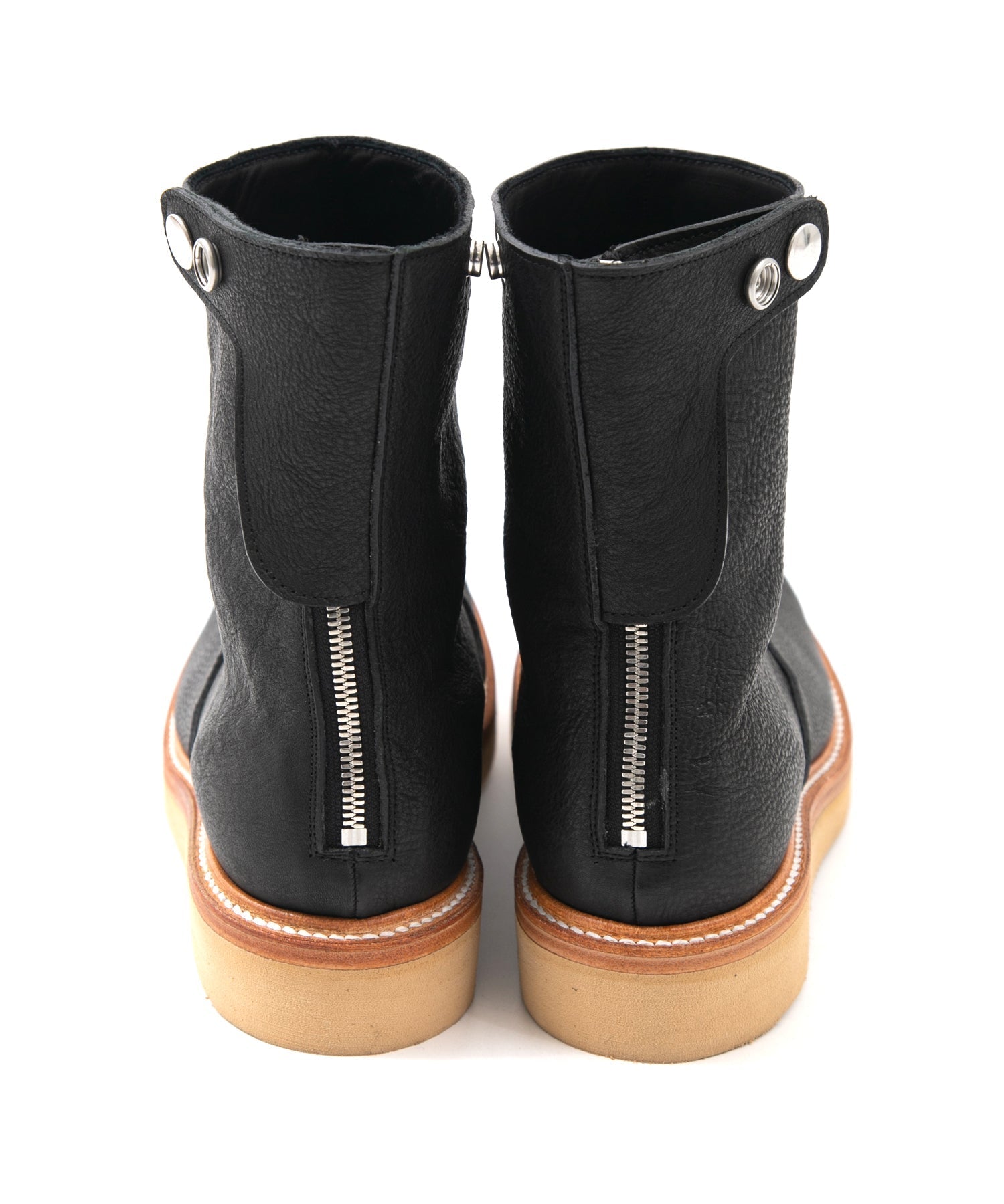 Load image into Gallery viewer, Pit Vegetable Full Tanned Shrank Horse hide Backzip Boots - BLACK