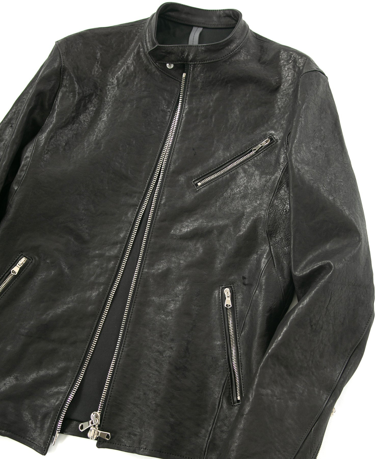 Load image into Gallery viewer, Pit Vegetable Full Tanned Shrank Horsehide SLATER Single Riders Jacket - BLACK