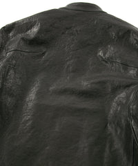 フルタンニン ピット鞣し シュリンク ホースハイド SLATER シングルライダースジャケット - BLACK