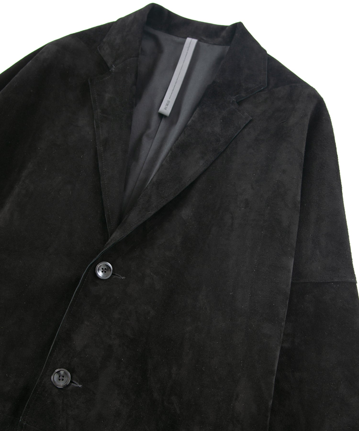 Load image into Gallery viewer, Calf suede RUST long overcoat - BLACK