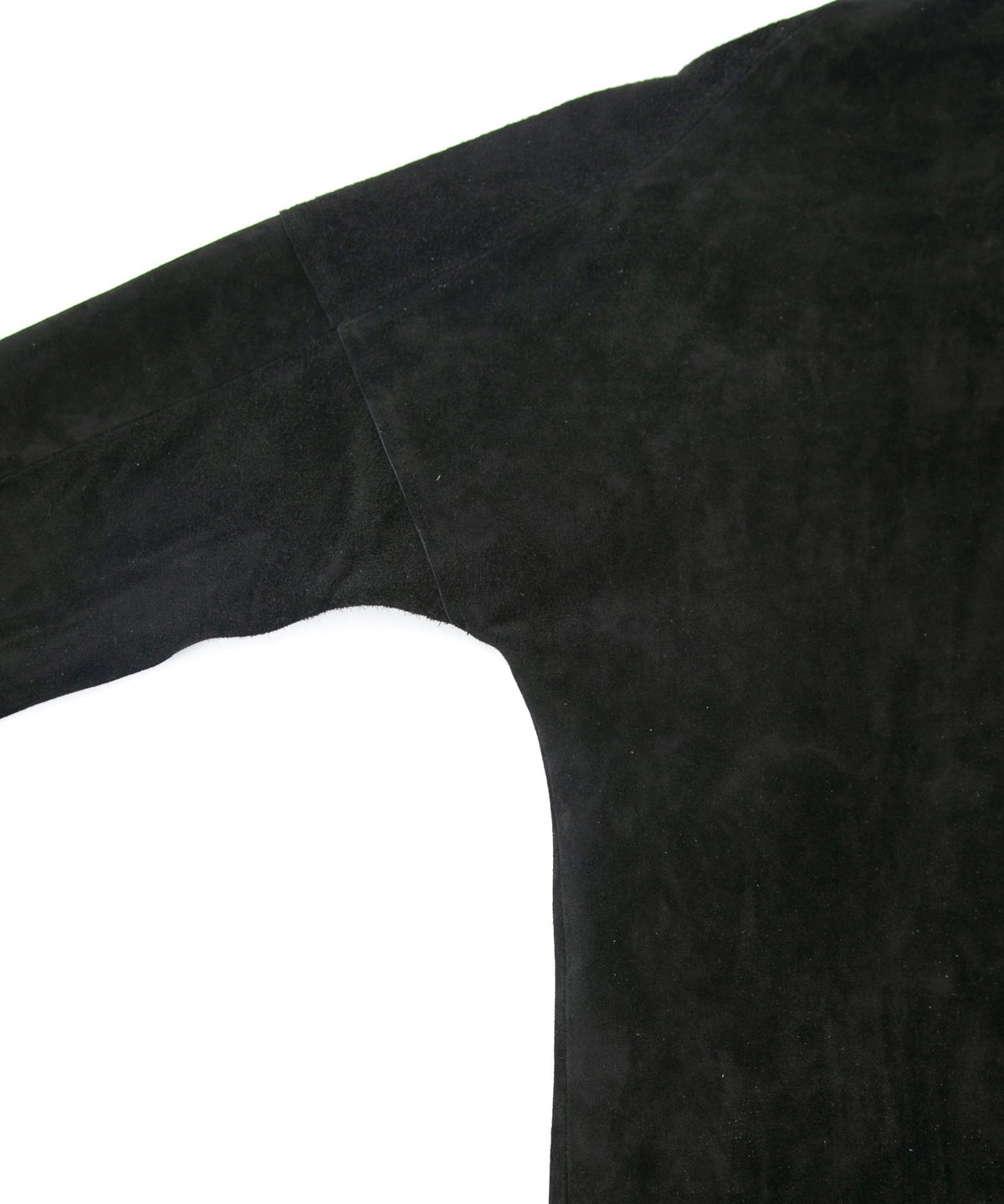 オイルカーフスエード RUST ロングオーバーコート - BLACK