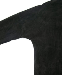 オイルカーフスエード RUST ロングオーバーコート - BLACK