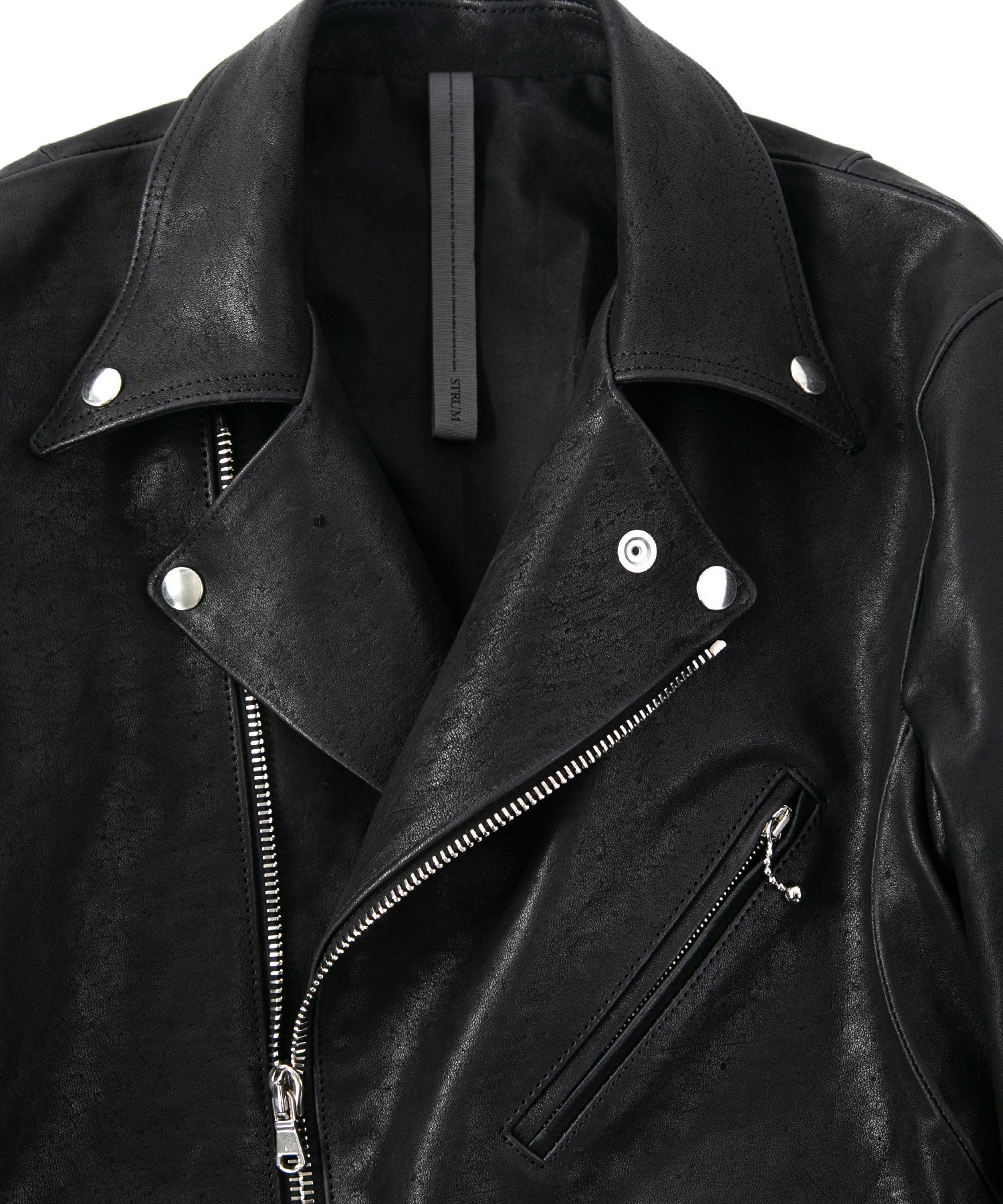 STRUM　SPEEDER　ダブルライダースジャケット　シュリンクホース　S　黒 フルタンニン ピット鞣し シュリンク ホースハイド SPEEDER ダブル