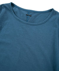 Natural Soft Cotton Plain Stitches Crew Neck T-shirt - GRAY BLUE