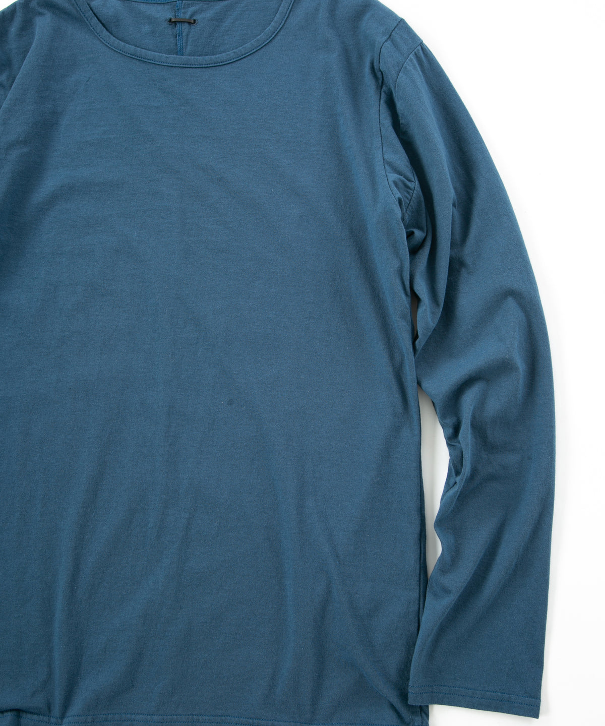 Natural Soft Cotton Plain Stitches Crew Neck T-shirt - GRAY BLUE