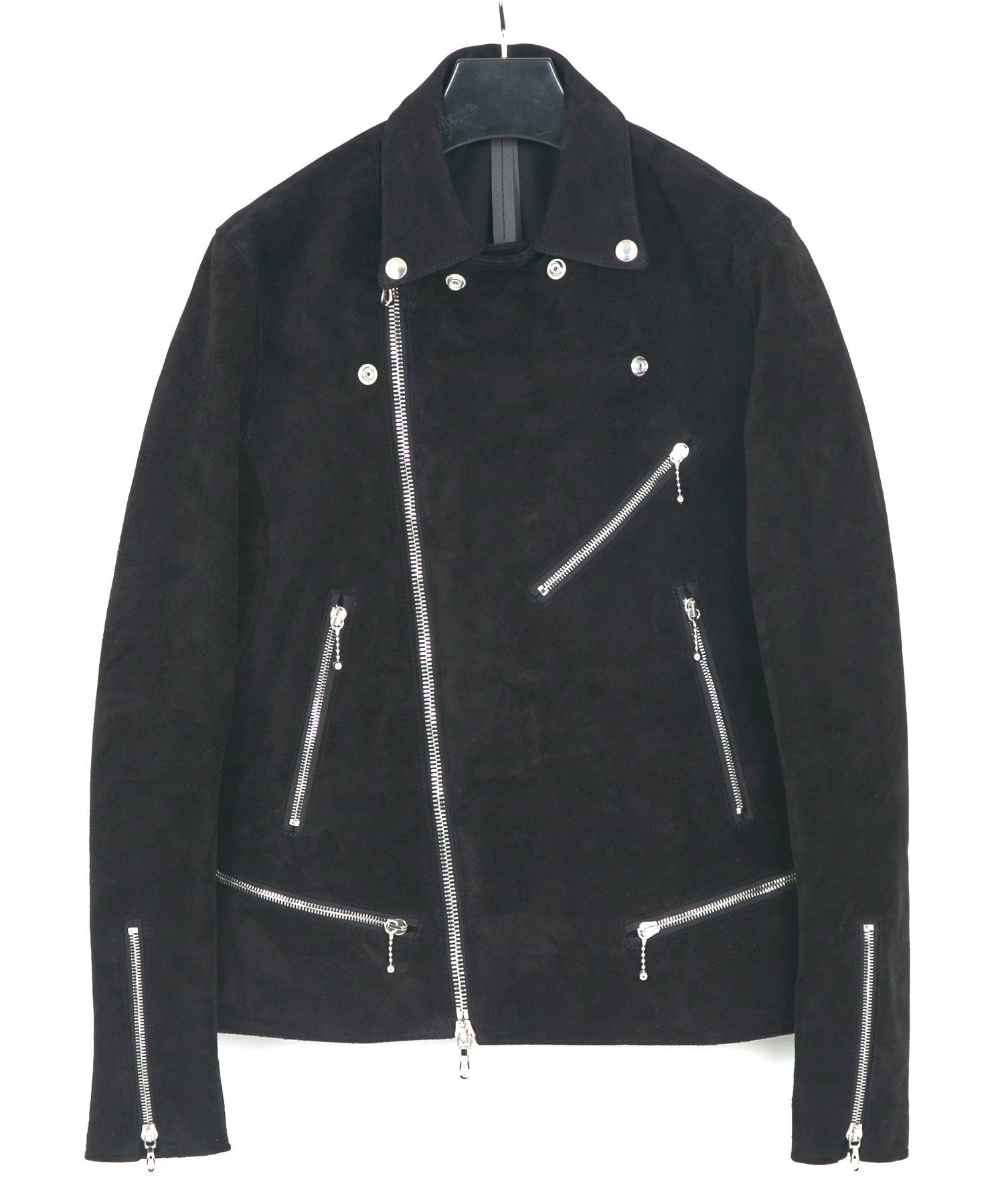 スエード ホースハイド DIVINE ダブルライダースジャケット - BLACK
