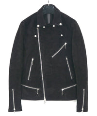 スエード ホースハイド DIVINE ダブルライダースジャケット - BLACK