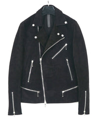 スエード ホースハイド DIVINE ダブルライダースジャケット - BLACK