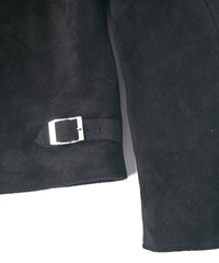 スエード ホースハイド DIVINE ダブルライダースジャケット - BLACK